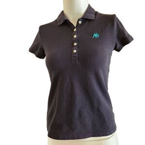 Aeropostale medium black polo collared shirt sleeve shirt school uniform